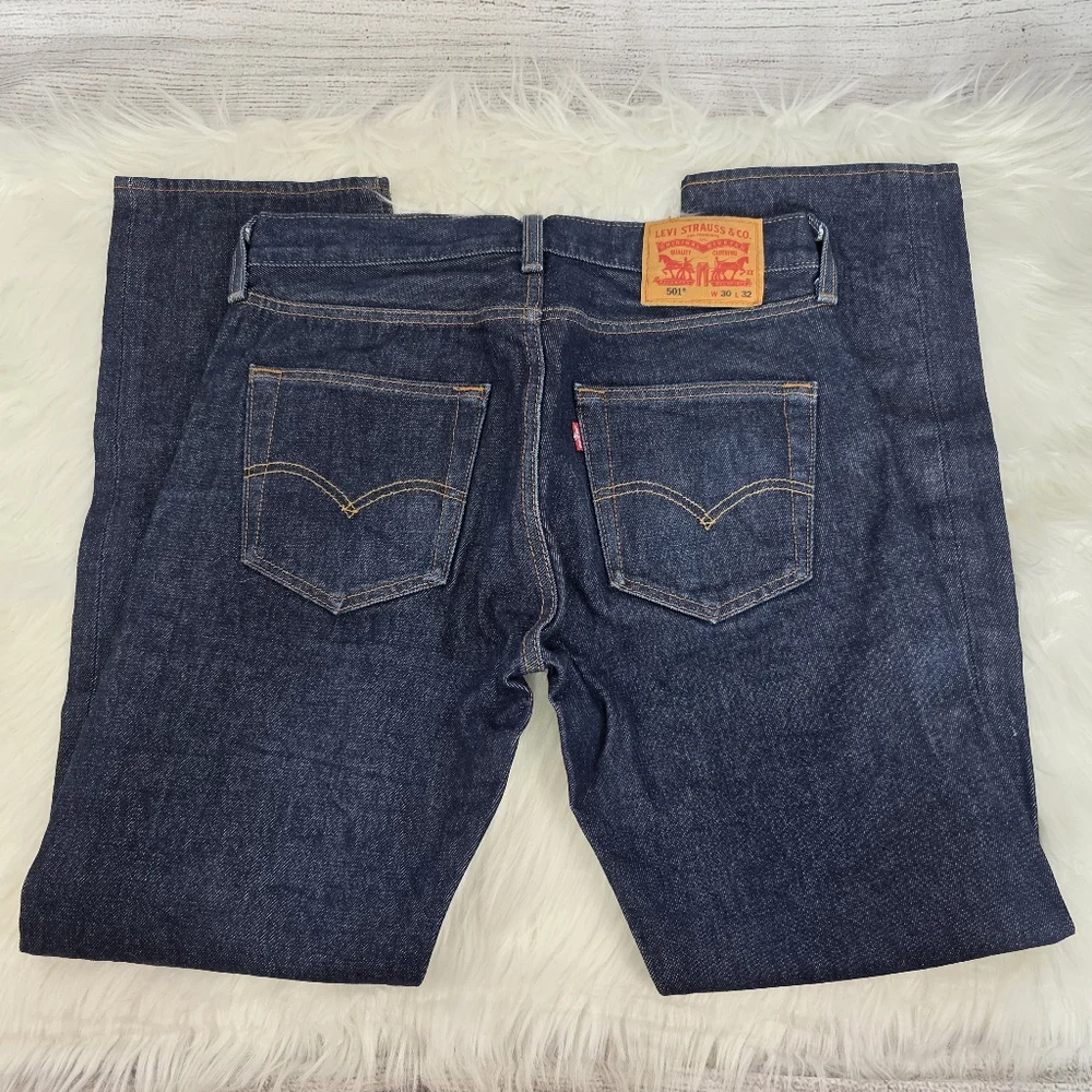 Levi's 501 Original Shrink-to-fit Men's Dark Wash Straight Leg Jeans